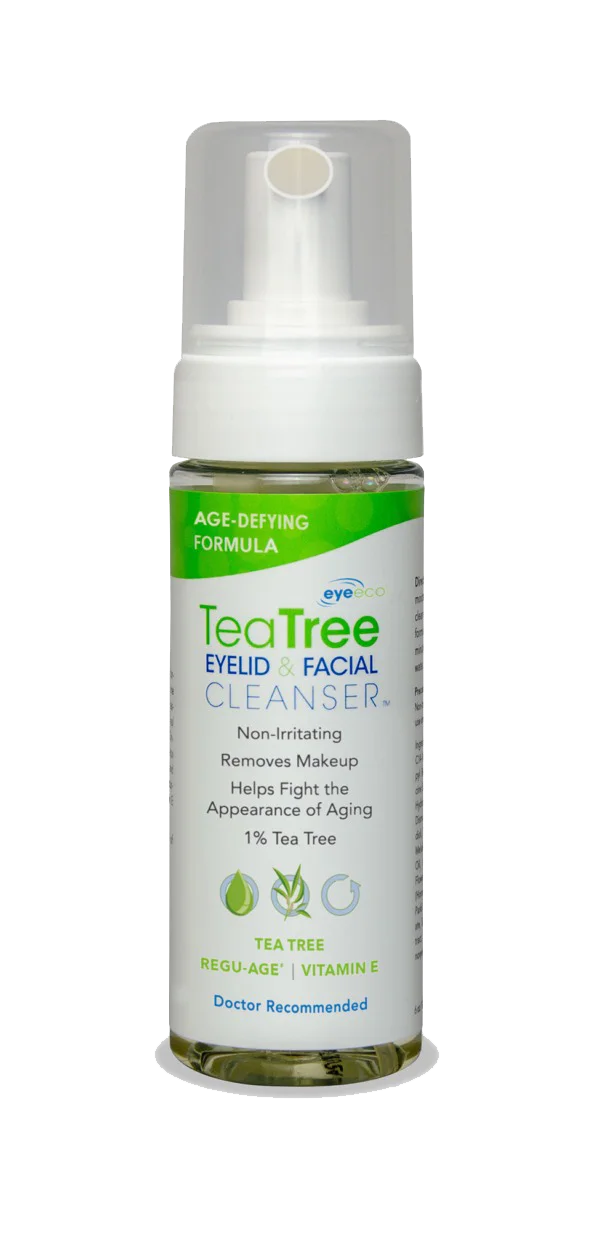 A bottle of Eye Eco Tea Tree Eyelid and Facial Cleanser, for sale at 4Sight iCare